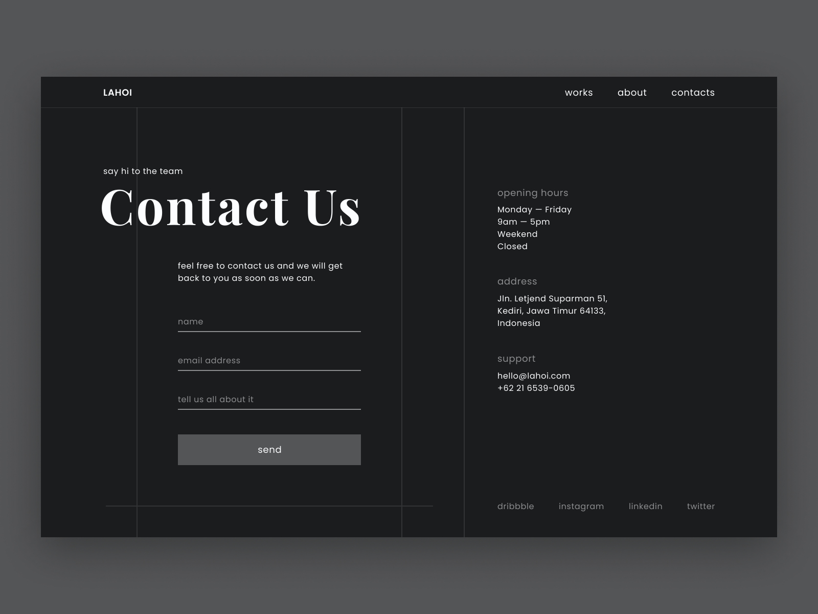 Contact Us Form Ui