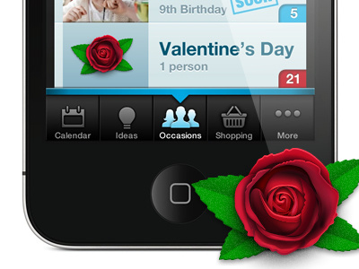 Valentine's Day update to Gift Plan app ios iphone ui ux