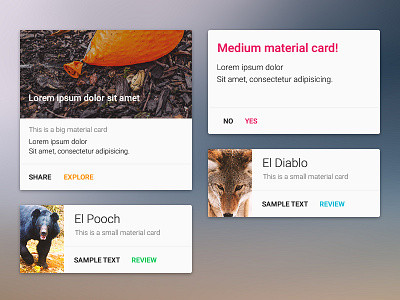 Material Design Cards