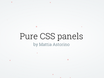 Pure Css Panels css design developer panel particle pure simple web