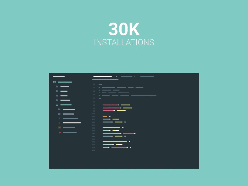 30K Installations for Material Theme design material sublime text theme
