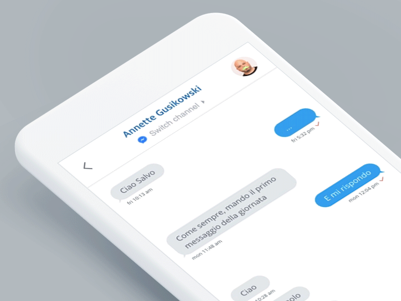 IM Channel switcher chat sketch photoshop principle animation interaction ui mobile switch