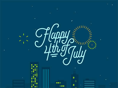 Happy 4th Of July! 4th of july animation cityscape fireworks fourth of july gif motion graphics type