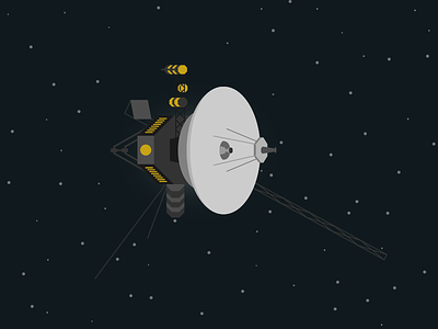 Voyager illustration sattelite space space exploration stars voyager