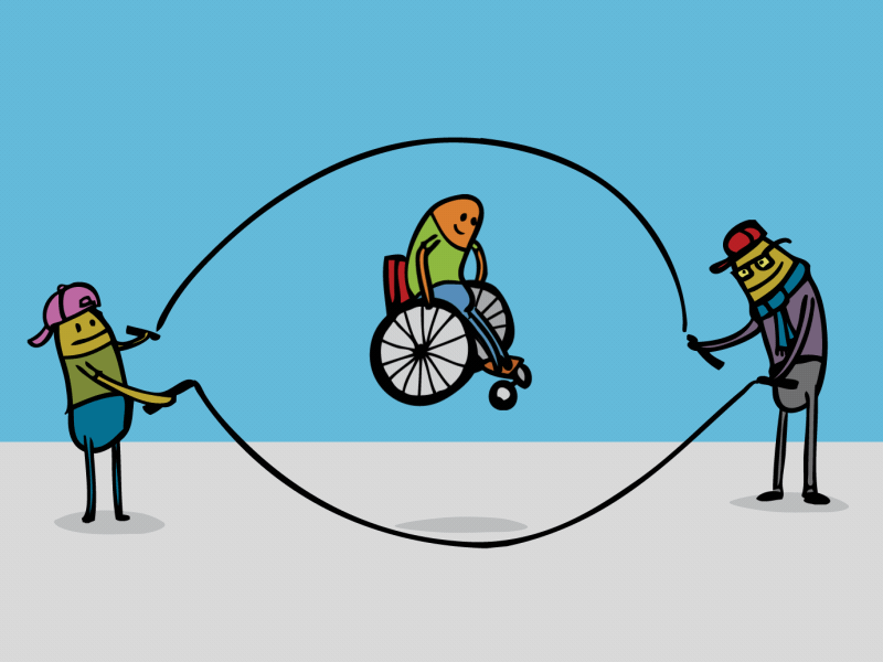 Jump Rope animation beans characters gif gif animation jump rope jumprope motion graphics wheelchair