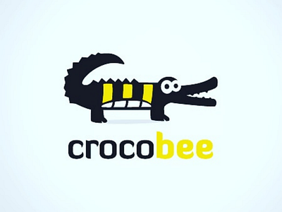 Croco Bee, Monogram logo art brand identity branding business logo illustration illustrator logo design minimal logo minimalist logo monogram logo