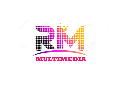 RM Multimedia design flat icon illustrator lettering logo minimal type typography vector