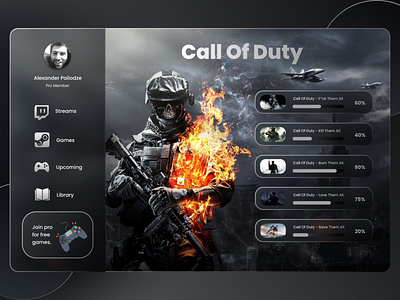 Call Of Duty call of duty design game game art gamedesign gamer games profile ps ps4 streamer ui ux