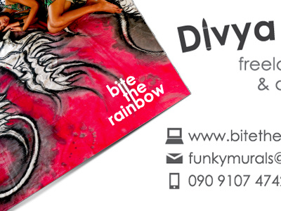 Bite the Rainbow Business Card business card century gothic fude icon identity mural painting