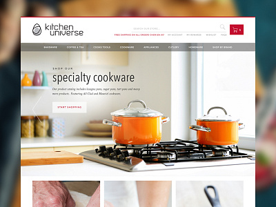 Kitchen Universe e-Commerce Homepage clean e commerce modern ux web web design