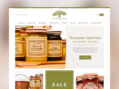 The French Farm eCommerce ecommerce green shopping texture volusion web website