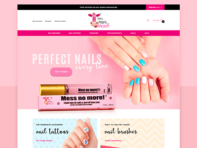 Mini Mani Moo Ecommerce bold e commerce ecommerce feminine girly nails pink shop volusion web