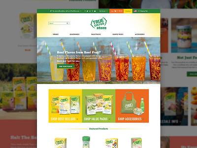 True Citrus Store Custom Design bright citrus e commerce ecommerce food homepage modular orange warm