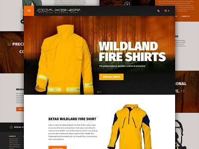 Coaxsher Custom Design clothes e commerce ecommerce fire homepage orange store