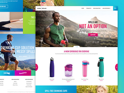 Wow Gear Ecommerce athletic drinkware ecommerce gradient homepage outdoors sports store