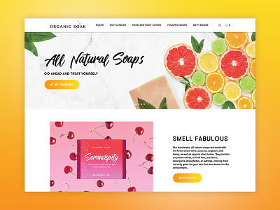 Organic Soak Ecommerce ecommerce fresh gradient homepage store ui ux vibrant web