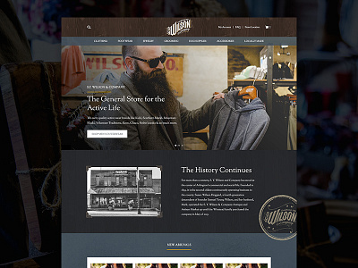 SY Wilson Ecommerce boutique ecommerce fashion homepage masculine store