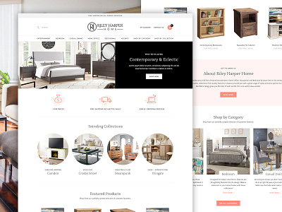 Riley Harper Ecommerce e commerce ecommerce ecommerce design feminine homepage landing page pink store volusion web