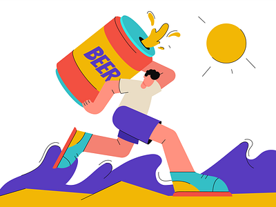 An ordinary summer day design flat graphic design illustration vector