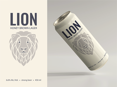 My lion illustration on a beer can branding design flat graphic design illustration logo vector