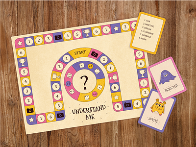 "Understand me" board game design adobe illustrator adobe photoshop board game card cartoon design illustration playing