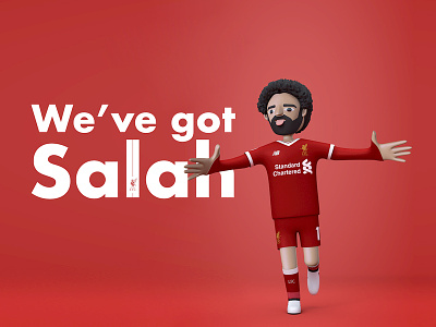 We've got Salah. c4d championship character fan art football liverpool fc mo salah red uefa