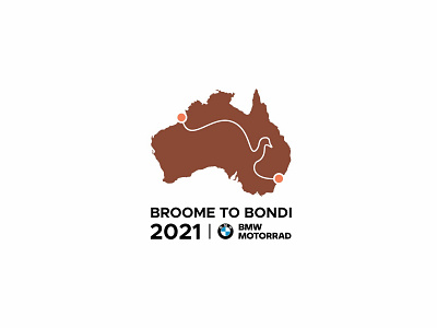 Broome to Bondi 2021 Logo branding design flat graphic design icon logo minimal