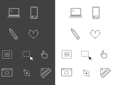 Custom icon set for personal portfolio website icon set iconography icons icons design icons pack ui vector art vector illustration