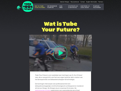 What is Tube Your Future? colorful infographics neon tube video videoplayer web website