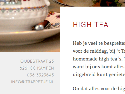 High Tea contact h1 high tea web web design