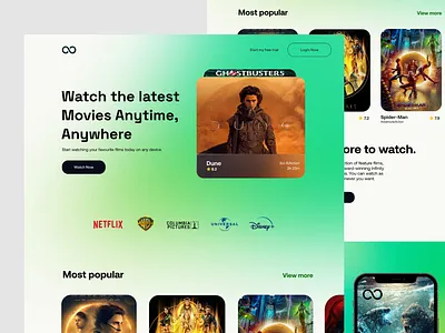 Infinity - Movie streaming website app application crypto design film freelancer homepage imbd ios landing page london movie netflix site ui visual identity web web design web page website