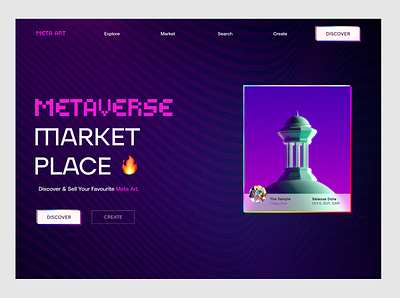 Metaverse Marketplace art bitcoin crypto cryptocurrency defi design ethereum homepage landing page metaverse mobile nft product deisng ui visual identity web web page website