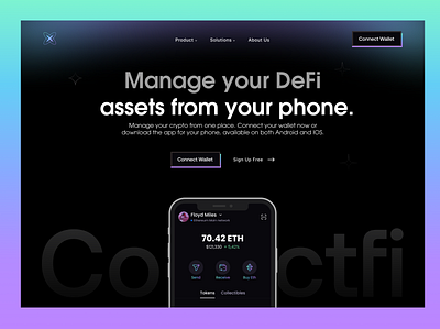 ConnectFi - Crypto wallet for everyone. mobile ui