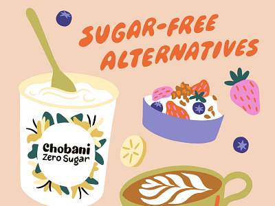 Popsugar x Chobani Illustration branding chobani food foodie healthy illustration ingredients lettering menu popsugar procreate recipe