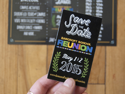 Save The Date Reunion Postcard design graphic design hand letter illustration magnet postcard reunion save the date typography