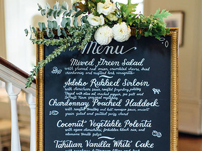 Wedding Chalk Menu calligraphy chalk chalk art chalkboard handletter lettering menu wedding