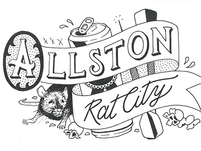 Allston Rat City allston boston city darts massachusetts pbr popcorn rat tall boy