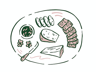 Terrace Kitchen Menu Illustration cheese design food illustration linework menu restaurant