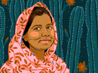 Malala Yousafzai cactus empowerment feminism illustration portrait procreate woman womens rights