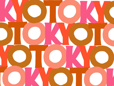 Tokyo Kyoto design handletter illustration kyoto lettering ochre pattern pink tokyo travel typography