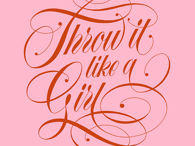 Throw It Like A Girl calligraphy design empower handletter illustration lettering lizzo pink procreate script typography