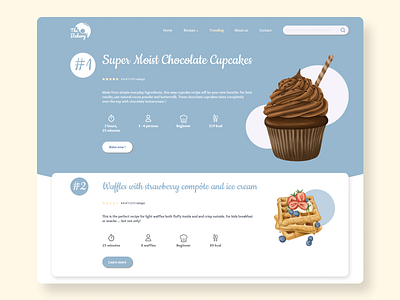 Baking Recipes [P.3] bake baking cake dessert recipe recipes trending trending ui ui design web design