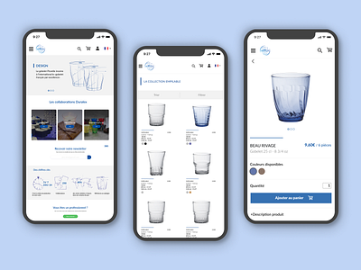 Duralex E-shop | Mobile Version e commerce app e shop ecommerce mobile design mobile ui mobile version product page shopping app uidesign