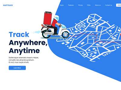 A landing page for a tracking app landingpage ui vector web