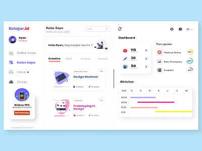 Belajar Online app branding dashboad dashboard ui design desktop event learning learning app learning platform minimal ui ux web design