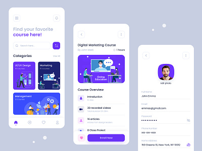 E-learning Mobile App Design by Leco | UI/UX Designer on Dribbble