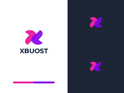 Xbuost | X Creative Letter brand branding business identity letter logo marketing studio tech technologies technology x x letter