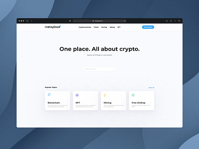 Metaplace - One place.All about crypto bitcoin crypto cryptocurrency cryptolearn cryptolern ethereum ui ui design uiux ux webdesign