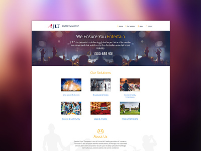 We Ensure You Entertain design entertainment insurance jlt responsive single page layout ui website