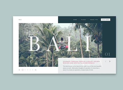 Explore Bali design travel typography ui ux web website